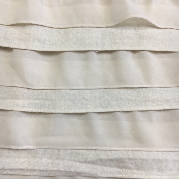 Cynthia Rowley Ivory Linen Blend Ruffled Racerback Tank Blouse - Sz S - Picture 5 of 6